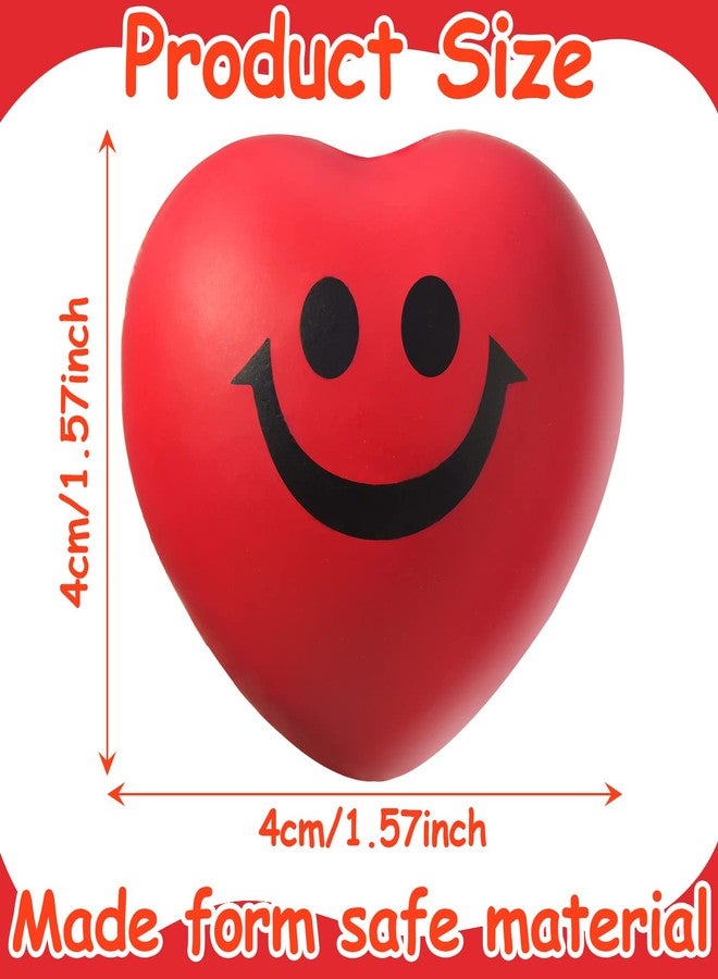 سيفانير ٣٦ قطعة من كرات تخفيف التوتر على شكل قلب لعيد الحب، كرات إسفنجية صغيرة مرحة على شكل وجه مبتسم، مثالية لتزيين أكياس الهدايا في حفلات المدرسة والكرنفالات، متوفرة بألوان الأحمر والوردي والبنفسجي. - Image 2